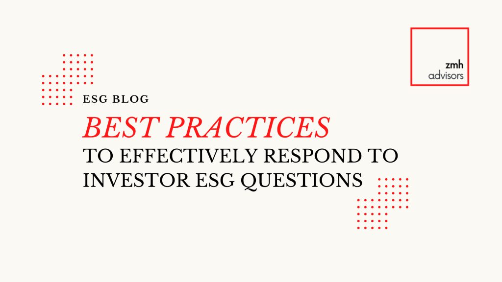 Best Practices to Effectively Respond to Investor ESG Questions